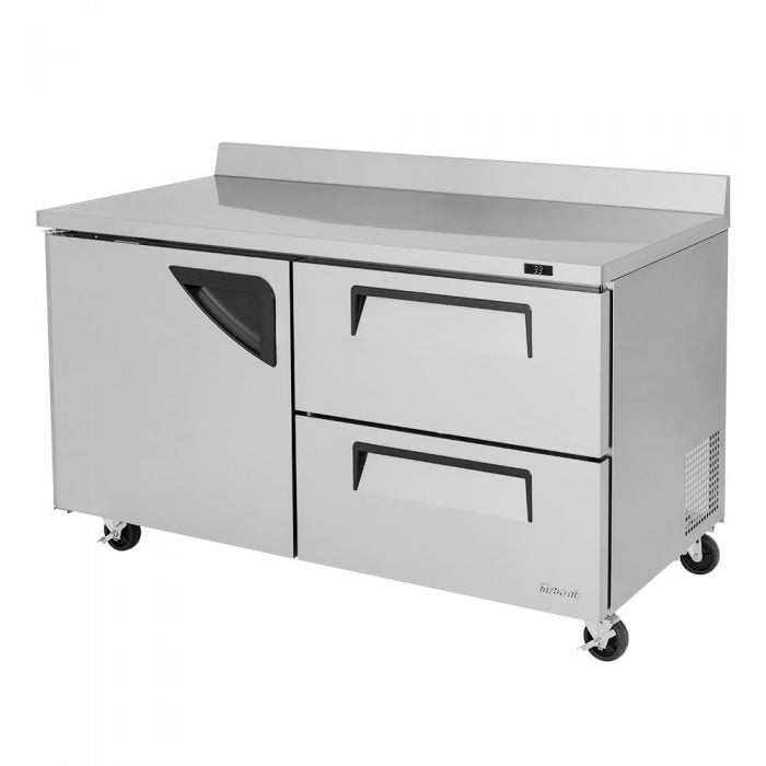 Turbo Air TWR-60SD-D2R-N 60 1/4" Super Deluxe Worktop Refrigerator w/ (2) Sections, 2 Drawers & 1 Solid Door - Bakery Wholesalers