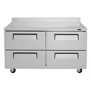 Turbo Air TWR-60SD-D4-N 60 1/4" Super Deluxe Worktop Refrigerator w/ (2) Sections, 4 Drawers - Donut-Equipment.com