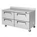 Turbo Air TWR-60SD-D4-N 60 1/4" Super Deluxe Worktop Refrigerator w/ (2) Sections, 4 Drawers - Bakery Wholesalers