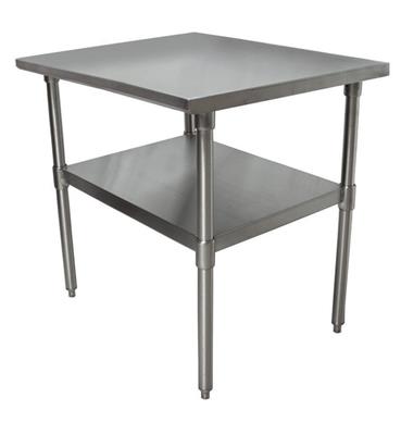 BK Resources 24" x 24" 18 Gauge Stainless Steel Work Table with Galvanized Undershelf – Prep Table - Donut-Equipment.com