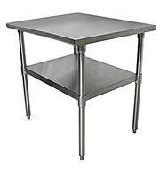 BK Resources 24" x 24" 18 Gauge Stainless Steel Work Table with Galvanized Undershelf – Prep Table - Donut-Equipment.com