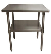 BK Resources 24" x 24" 18 Gauge Stainless Steel Work Table with Galvanized Undershelf – Prep Table - Donut-Equipment.com