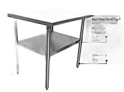 BK Resources 24" x 24" 18 Gauge Stainless Steel Work Table with Galvanized Undershelf – Prep Table - Donut-Equipment.com