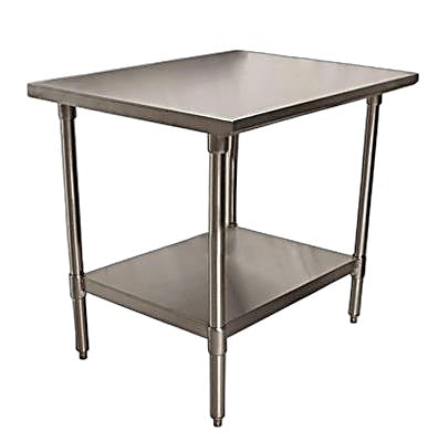 BK Resources 30" x 24" 18 Gauge Stainless Steel Work Table with Galvanized Undershelf – Prep Table - Donut-Equipment.com