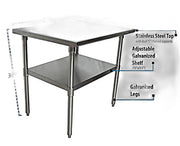 BK Resources 30" x 24" 18 Gauge Stainless Steel Work Table with Galvanized Undershelf – Prep Table - Donut-Equipment.com