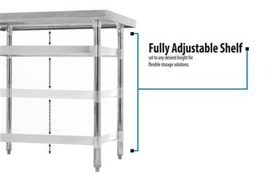 BK Resources 30" x 24" 18 Gauge Stainless Steel Work Table with Galvanized Undershelf – Prep Table - Donut-Equipment.com