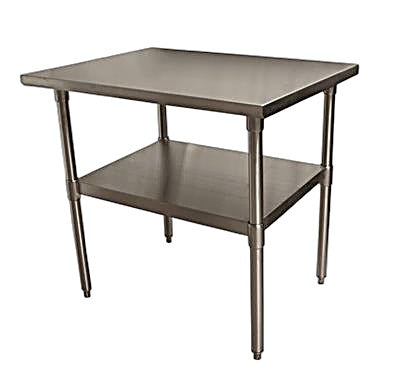 BK Resources 30" x 24" 18 Gauge Stainless Steel Work Table with Galvanized Undershelf – Prep Table - Donut-Equipment.com
