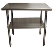BK Resources 30" x 24" 18 Gauge Stainless Steel Work Table with Galvanized Undershelf – Prep Table - Donut-Equipment.com