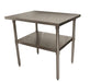 BK Resources 36" x 24" 18 Gauge Stainless Steel Work Table with Galvanized Undershelf – Prep Table - Donut-Equipment.com