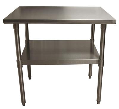 BK Resources 36" x 24" 18 Gauge Stainless Steel Work Table with Galvanized Undershelf – Prep Table - Donut-Equipment.com