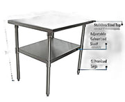 BK Resources 36" x 24" 18 Gauge Stainless Steel Work Table with Galvanized Undershelf – Prep Table - Donut-Equipment.com