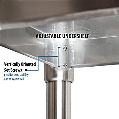 BK Resources 48" x 24" 18 Gauge Stainless Steel Work Table with Galvanized Undershelf – Prep Table - Donut-Equipment.com