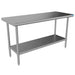 BK Resources 60" x 24" 18 Gauge Stainless Steel Work Table with Galvanized Undershelf – Prep Table - Donut-Equipment.com