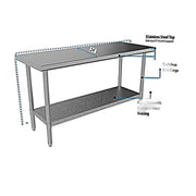 BK Resources 60" x 24" 18 Gauge Stainless Steel Work Table with Galvanized Undershelf – Prep Table - Donut-Equipment.com