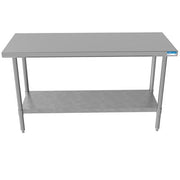 BK Resources 60" x 24" 18 Gauge Stainless Steel Work Table with Galvanized Undershelf – Prep Table - Donut-Equipment.com
