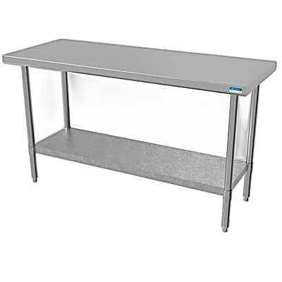 BK Resources 60" x 24" 18 Gauge Stainless Steel Work Table with Galvanized Undershelf – Prep Table - Donut-Equipment.com