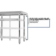 BK Resources 60" x 24" 18 Gauge Stainless Steel Work Table with Galvanized Undershelf – Prep Table - Donut-Equipment.com