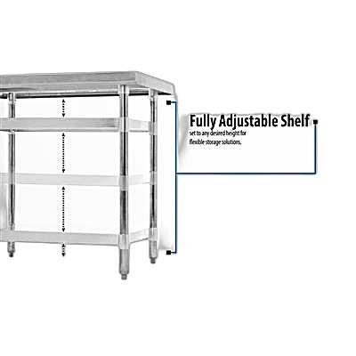 BK Resources 60" x 24" 18 Gauge Stainless Steel Work Table with Galvanized Undershelf – Prep Table - Donut-Equipment.com