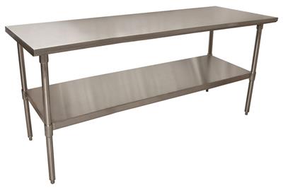BK Resources 72" x 24" 18 Gauge Stainless Steel Work Table with Galvanized Undershelf – Prep Table - Donut-Equipment.com