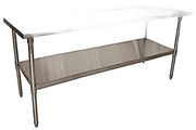 BK Resources 72" x 24" 18 Gauge Stainless Steel Work Table with Galvanized Undershelf – Prep Table - Donut-Equipment.com