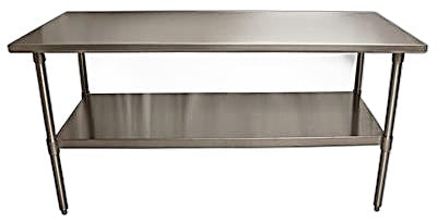 BK Resources 72" x 24" 18 Gauge Stainless Steel Work Table with Galvanized Undershelf – Prep Table - Donut-Equipment.com