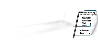 BK Resources 72" x 24" 18 Gauge Stainless Steel Work Table with Galvanized Undershelf – Prep Table - Donut-Equipment.com