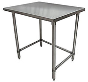 BK Resources 36" x 24" 18 Gauge Stainless Steel Work Table with Open Base – Prep Table - Donut-Equipment.com