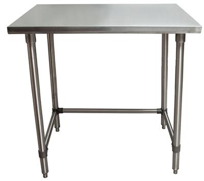 BK Resources 36" x 24" 18 Gauge Stainless Steel Work Table with Open Base – Prep Table - Donut-Equipment.com