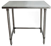 BK Resources 36" x 24" 18 Gauge Stainless Steel Work Table with Open Base – Prep Table - Donut-Equipment.com