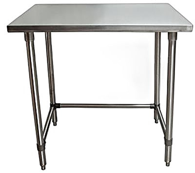 BK Resources 36" x 24" 18 Gauge Stainless Steel Work Table with Open Base – Prep Table - Donut-Equipment.com