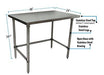 BK Resources 48" x 24" 18 Gauge Stainless Steel Work Table with Open Base – Prep Table - Donut-Equipment.com