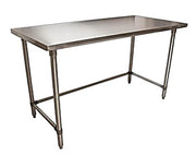 BK Resources 60" x 24" 18 Gauge Stainless Steel Work Table with Open Base – Prep Table - Donut-Equipment.com