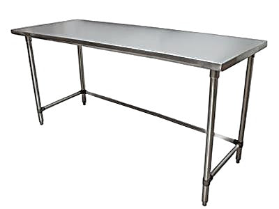 BK Resources 60" x 24" 18 Gauge Stainless Steel Work Table with Open Base – Prep Table - Donut-Equipment.com