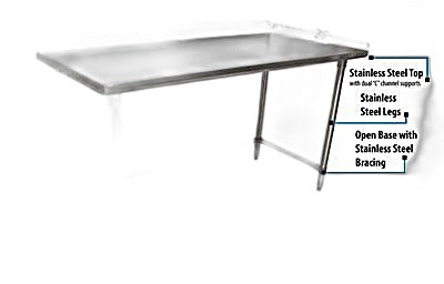 BK Resources 60" x 24" 18 Gauge Stainless Steel Work Table with Open Base – Prep Table - Donut-Equipment.com