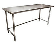 BK Resources 72" x 24" 18 Gauge Stainless Steel Work Table with Open Base – Prep Table - Donut-Equipment.com