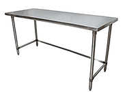 BK Resources 72" x 24" 18 Gauge Stainless Steel Work Table with Open Base – Prep Table - Donut-Equipment.com