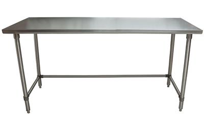 BK Resources 72" x 24" 18 Gauge Stainless Steel Work Table with Open Base – Prep Table - Donut-Equipment.com