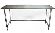 BK Resources 72" x 24" 18 Gauge Stainless Steel Work Table with Open Base – Prep Table - Donut-Equipment.com