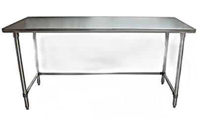 BK Resources 72" x 24" 18 Gauge Stainless Steel Work Table with Open Base – Prep Table - Donut-Equipment.com