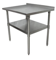 BK Resources 24" x 24" 18 Gauge Stainless Steel Work Table with Undershelf & 1.5" Riser – Prep Table - Donut-Equipment.com