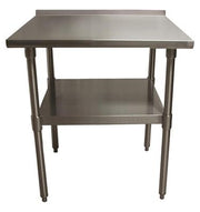 BK Resources 24" x 24" 18 Gauge Stainless Steel Work Table with Undershelf & 1.5" Riser – Prep Table - Donut-Equipment.com