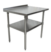 BK Resources 30" x 24" 18 Gauge Stainless Steel Work Table with Undershelf & 1.5" Riser – Prep Table - Donut-Equipment.com