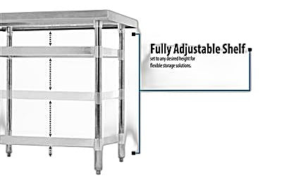 BK Resources 30" x 24" 18 Gauge Stainless Steel Work Table with Undershelf & 1.5" Riser – Prep Table - Donut-Equipment.com