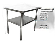 BK Resources 30" x 24" 18 Gauge Stainless Steel Work Table with Undershelf & 1.5" Riser – Prep Table - Donut-Equipment.com