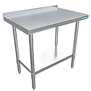 BK Resources 36" x 24" 18 Gauge Stainless Steel Work Table with Undershelf & 1.5" Riser – Prep Table - Donut-Equipment.com