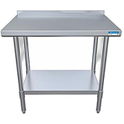 BK Resources 36" x 24" 18 Gauge Stainless Steel Work Table with Undershelf & 1.5" Riser – Prep Table - Donut-Equipment.com