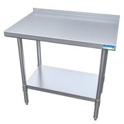 BK Resources 36" x 24" 18 Gauge Stainless Steel Work Table with Undershelf & 1.5" Riser – Prep Table - Donut-Equipment.com
