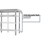 BK Resources 36" x 24" 18 Gauge Stainless Steel Work Table with Undershelf & 1.5" Riser – Prep Table - Donut-Equipment.com