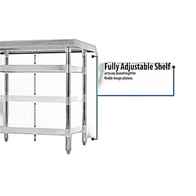 BK Resources 36" x 24" 18 Gauge Stainless Steel Work Table with Undershelf & 1.5" Riser – Prep Table - Donut-Equipment.com