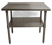 BK Resources 48" x 24" 18 Gauge Stainless Steel Work Table with Undershelf & 1.5" Riser – Prep Table - Donut-Equipment.com